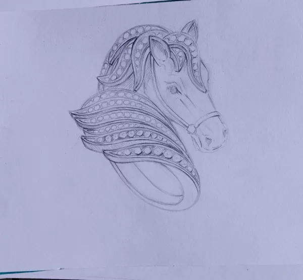 sketch development by the artist